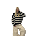 maglione girocollo riga